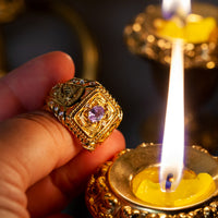 Thumbnail for Alexandrite 18k Yellow Gold Men's Signet Ring