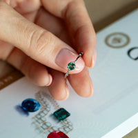 Thumbnail for 0.50ct natural alexandrite ring in 18k white and rose gold two-piece set with diamond accents