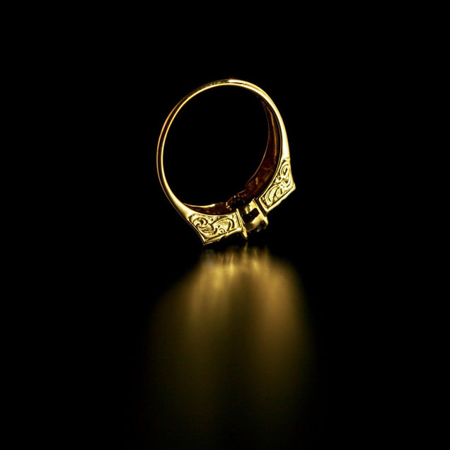 Natural Alexandrite June Birthstone Diamond 18k Yellow Gold Unisex Ring - The Alexandrite