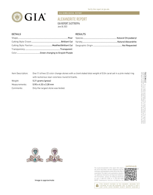 1.09ctw Breathtaking Natural Alexandrite Gems Diamond 18k Rose Gold Ring GIA certified - The Alexandrite