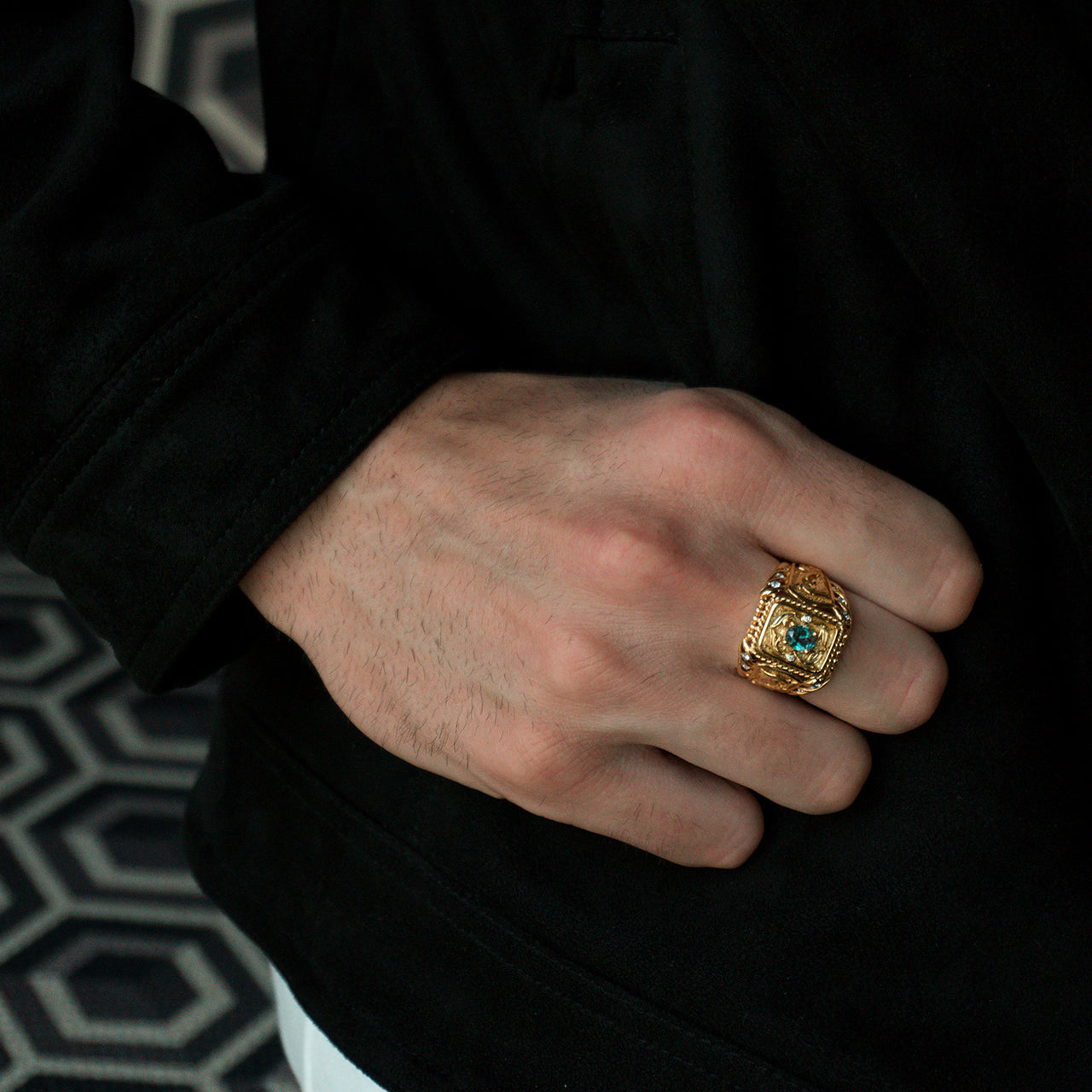 Alexandrite 18k Yellow Gold Men's Signet Ring