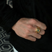 Thumbnail for Alexandrite 18k Yellow Gold Men's Signet Ring
