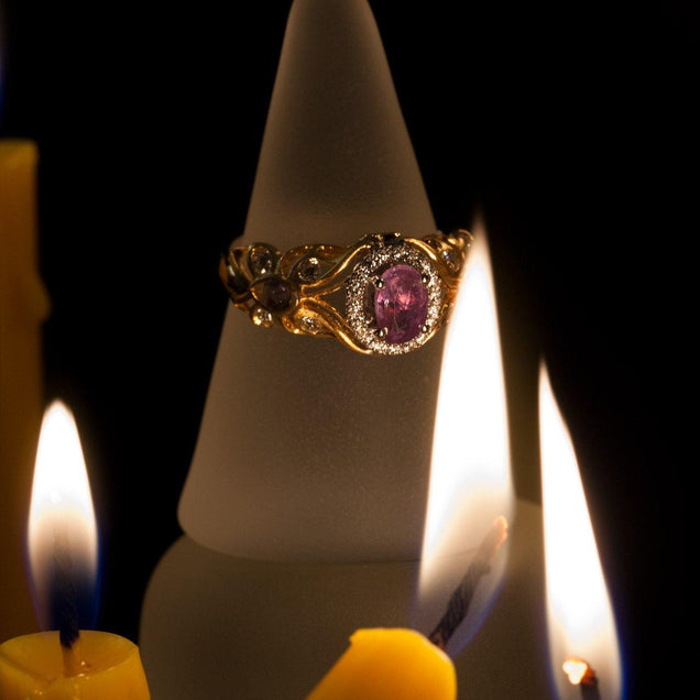 1.21ctw Exquisite Real Alexandrite Birthstone Diamond 18k Gold Vintage Filigree Ring - The Alexandrite