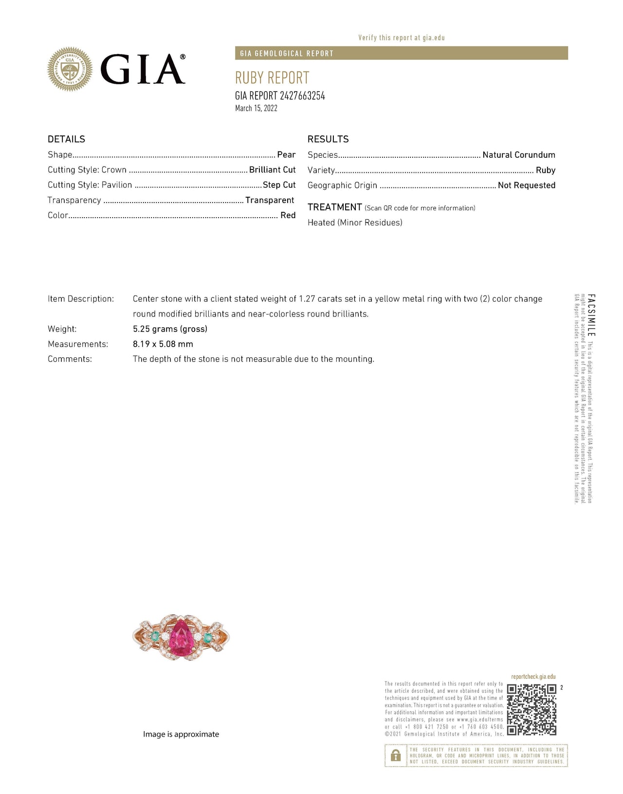GIA certified 1.37ctw natural ruby and alexandrite cocktail ring in 18k rose gold with diamonds