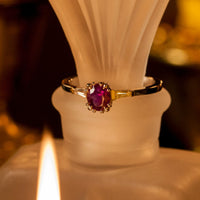 Thumbnail for 0.63ct natural alexandrite platinum ring with oval color-changing center stone and baguette-cut diamond accents