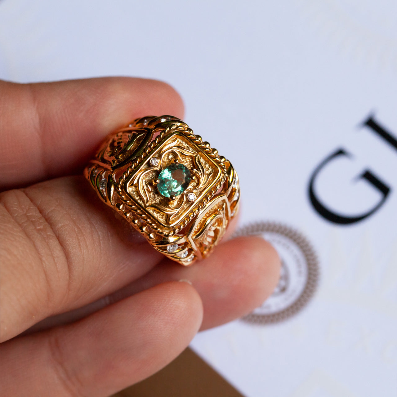18k Yellow Gold Men's Signet Ring
