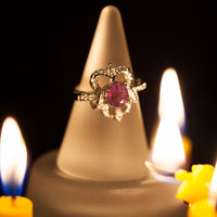 Thumbnail for 1.72ct natural alexandrite oval stone color change ring in 18k white gold with diamond accents