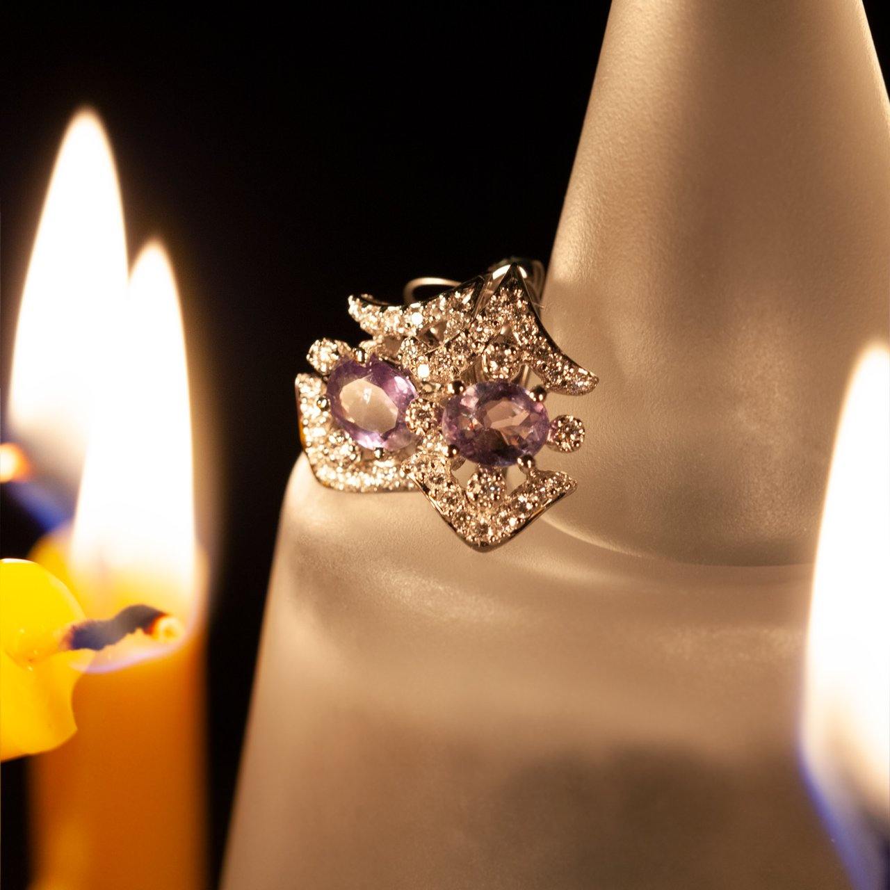 1.74ctw Royal Natural Alexandrite Gems Diamond 18k White Gold Earrings - The Alexandrite