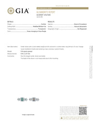 Thumbnail for 0.65ct natural alexandrite cushion ring in 18k white gold with diamonds and color-changing gemstone