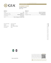 Thumbnail for 0.67ct natural alexandrite and diamond ring in 18k white gold with strong color change and GIA certificate