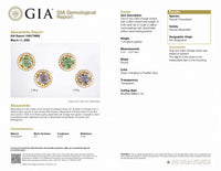 Thumbnail for 0.90ctw Natural Alexandrite 18k Yellow Gold Stud Earrings With Diamond Jackets