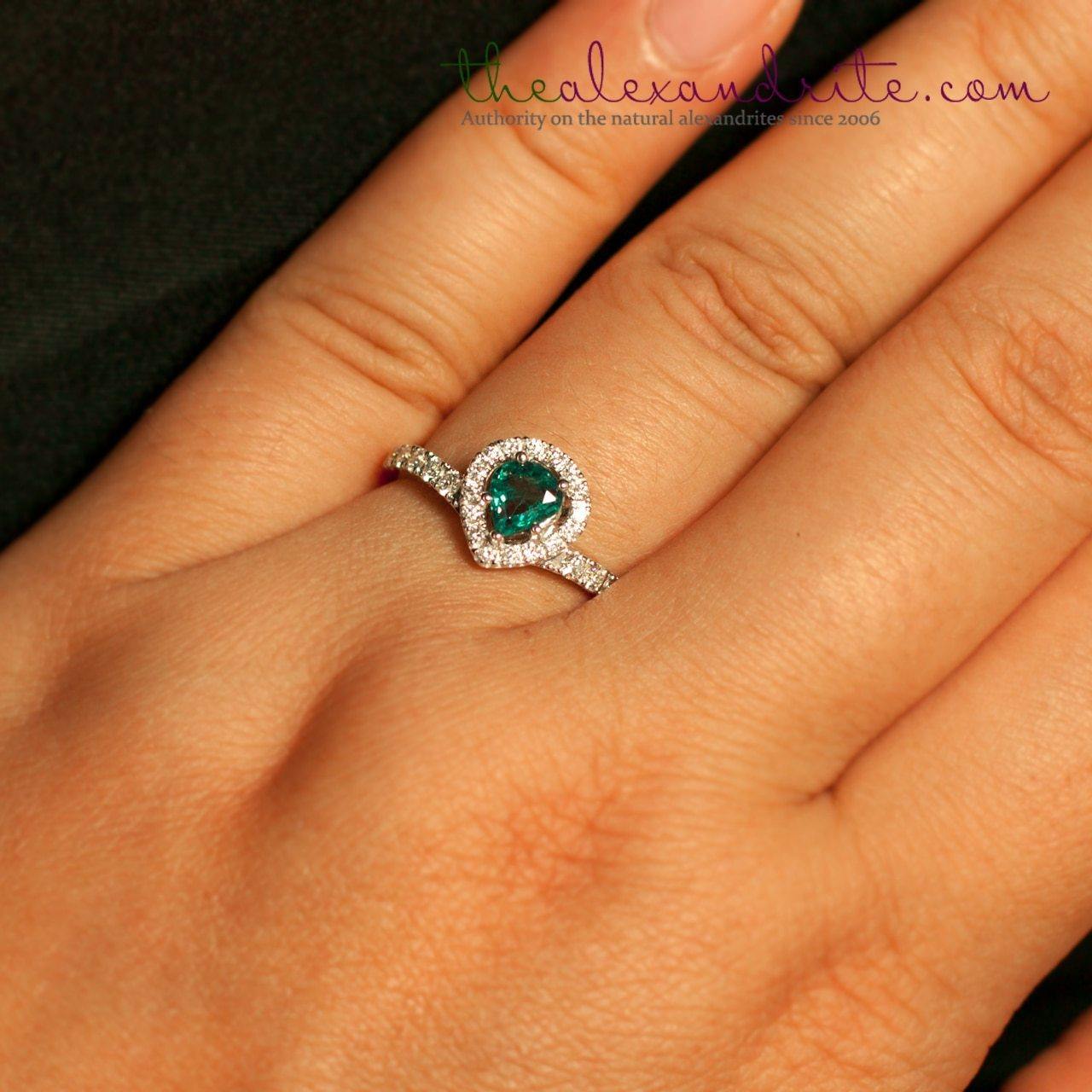 Natural Alexandrite 18k White Gold Engagement Ring - The Alexandrite