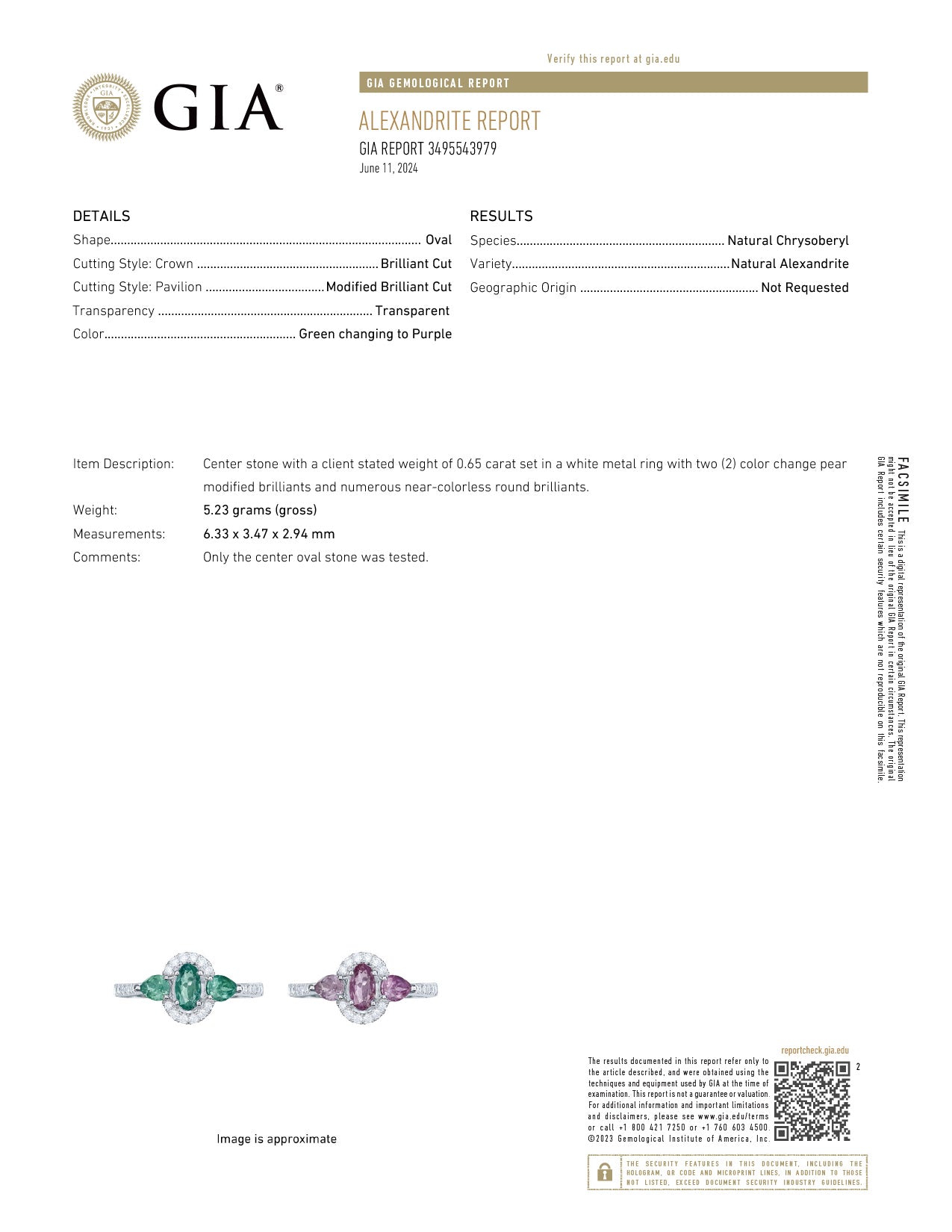 1.23ctw Natural Alexandrite Platinum Ring