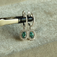 Thumbnail for 0.70ctw Natural Alexandrite 18k White Gold Drop Earrings