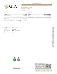 Thumbnail for 1.33ct natural alexandrite pear-shaped gemstone with GIA certification