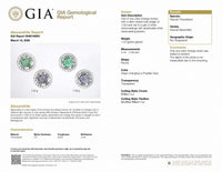 Thumbnail for 1.00ctw Natural Alexandrite 18k White Gold Stud Earrings With Diamond Jackets