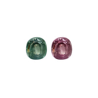 Thumbnail for 1.03ct natural alexandrite cushion gemstones showing color change from green to purple