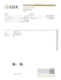 Thumbnail for 0.62ct Natural Alexandrite 18k White Gold Ring