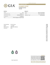 Thumbnail for 1.13ct natural pear-shaped alexandrite gemstone with GIA certification