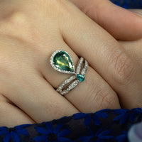 Thumbnail for 2.36ct Natural Alexandrite 18k White Gold Ring