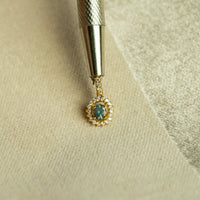 Thumbnail for 0.32ct natural alexandrite pendant in 18k yellow gold with diamond halo setting