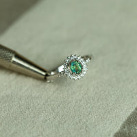 Thumbnail for 0.49ct Natural Alexandrite 18k White Gold Ring