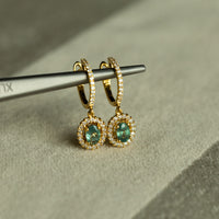 Thumbnail for 0.87ctw Natural Alexandrite 18k Yellow Gold Drop Earrings