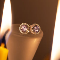 Thumbnail for 0.94ctw Natural Alexandrite 18k White Gold Stud Earrings With Diamond Jackets