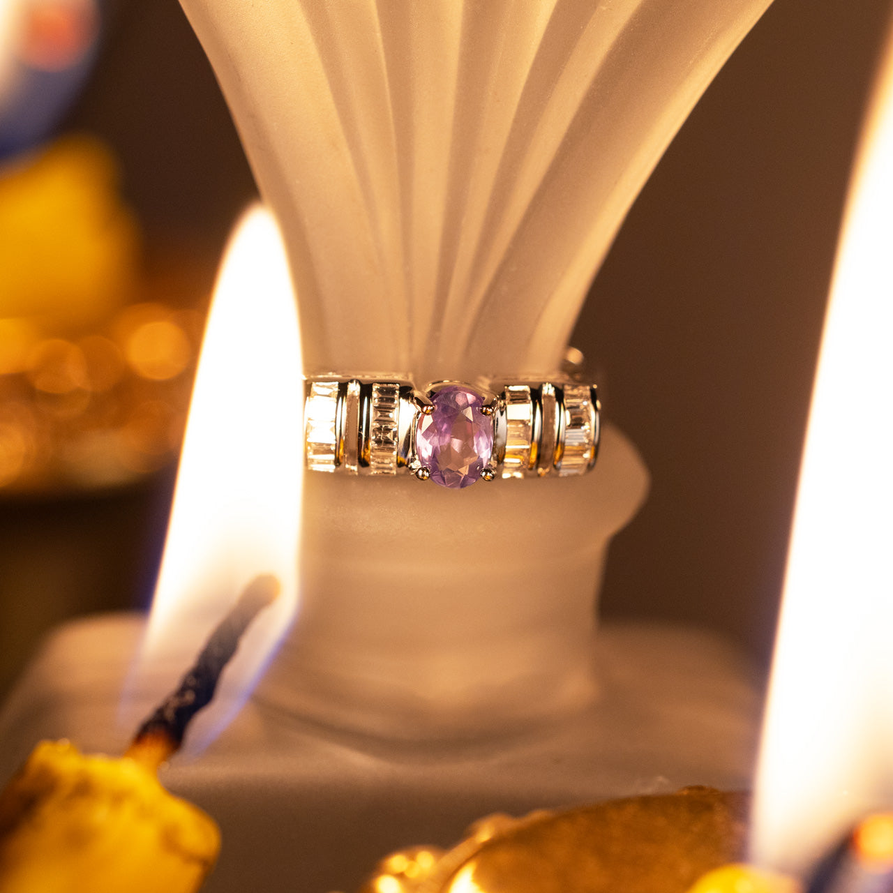 0.48ct Natural Alexandrite 18k White Gold Unisex Ring