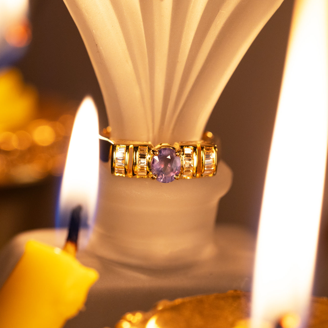 0.53ct Natural Alexandrite 18k Yellow Gold Unisex Ring