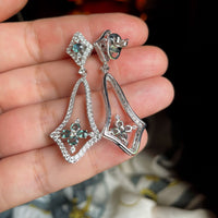 Thumbnail for 1.50ctw Natural Alexandrite 18k White Gold Chandelier Earrings