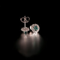 Thumbnail for 0.37ctw natural alexandrite set in 18k white gold stud earrings design detail