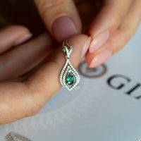 Thumbnail for 0.45ct Natural Alexandrite 18k White Gold Pendant