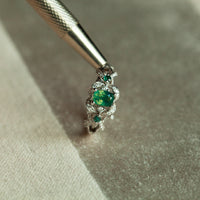 Thumbnail for 0.65ct natural alexandrite ring in 18k white gold with diamonds and accent alexandrites