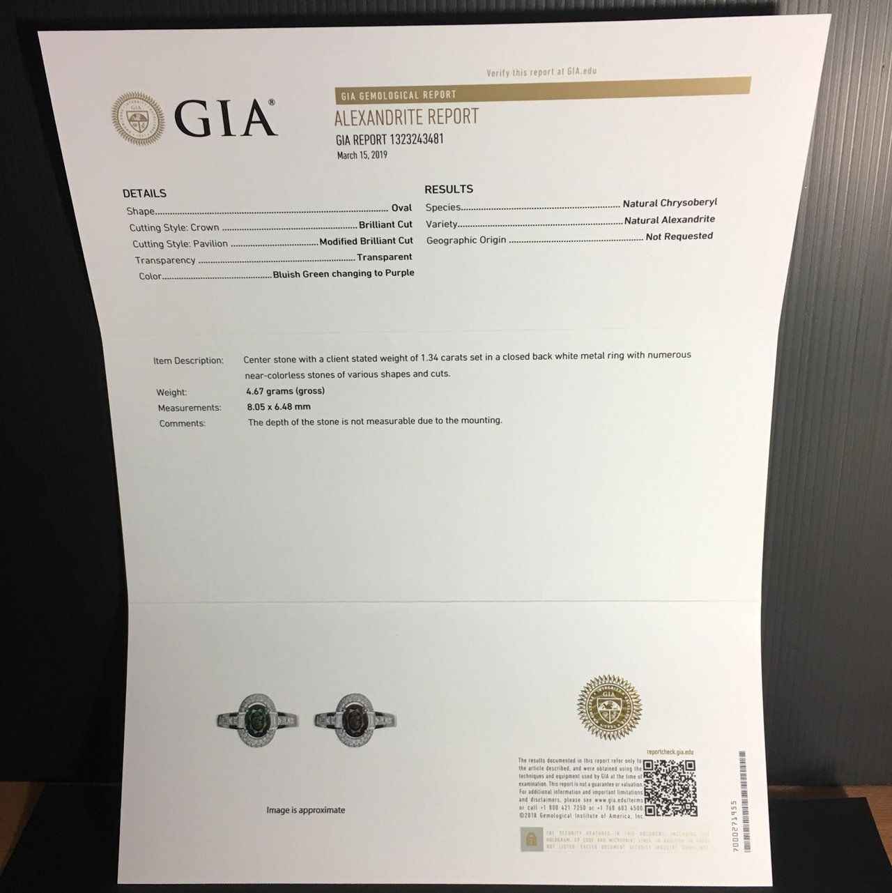 2.44ctw Natural Alexandrite Diamond 18k Gold Ring, GIA Certified - The Alexandrite