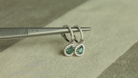 0.62ctw Natural Alexandrite 18k White Gold Drop Earrings