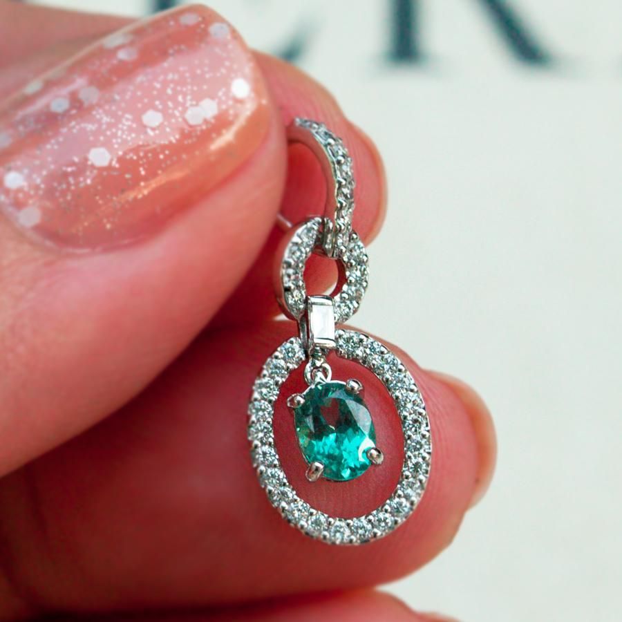 June Birthstone! $4100 Brilliant Natural Alexandrite Diamond 18k White Gold Necklace - The Alexandrite