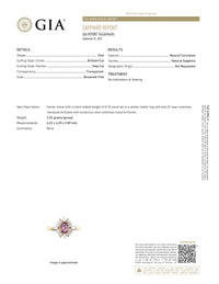 Thumbnail for 0.76ct natural unheated pink sapphire ring in 18k yellow gold with diamond accents and GIA certification