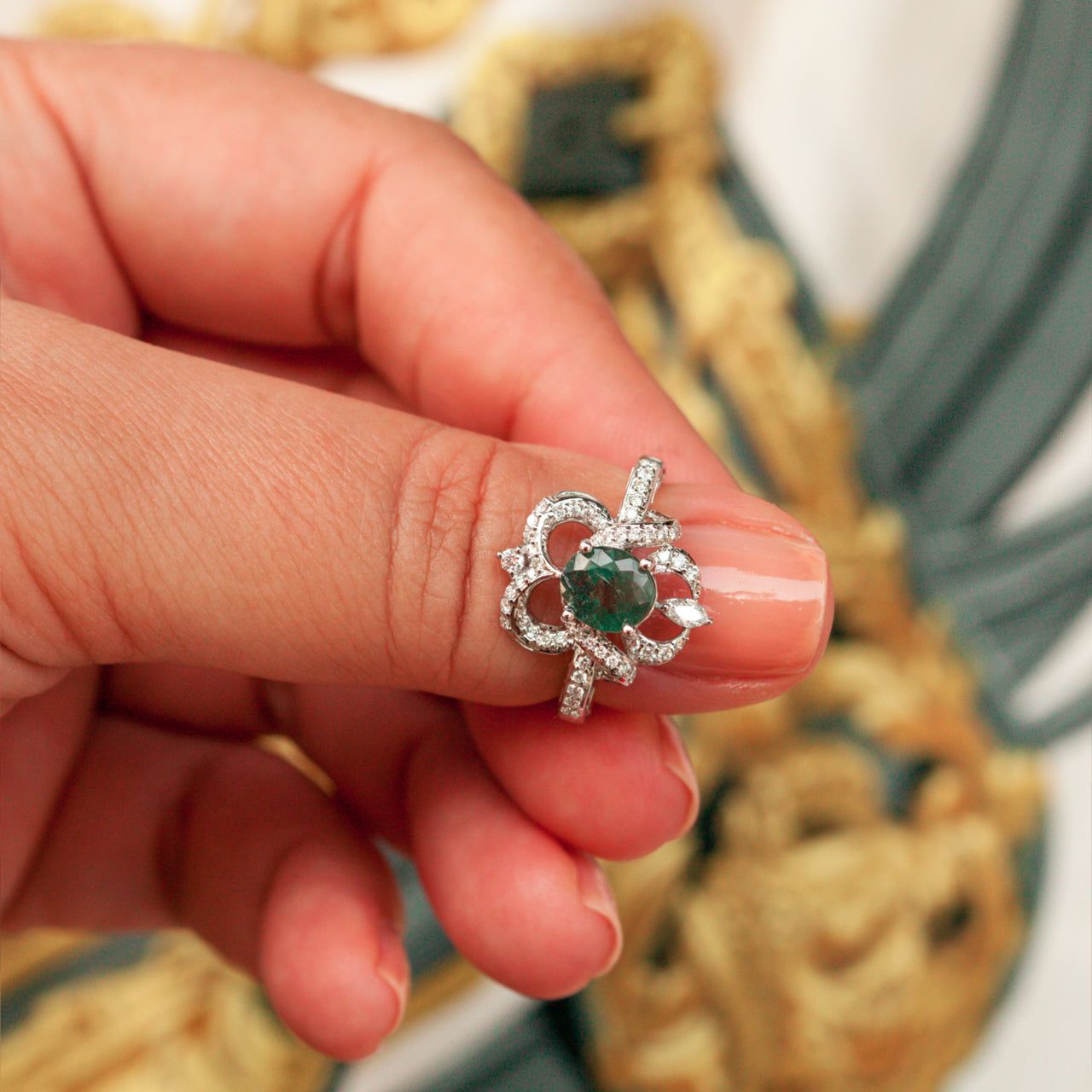 Infinity Princess Alexandrite Diamond Cluster Crossover Ring | BBBGEM