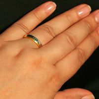 Thumbnail for White and Yellow Gold Wedding Band