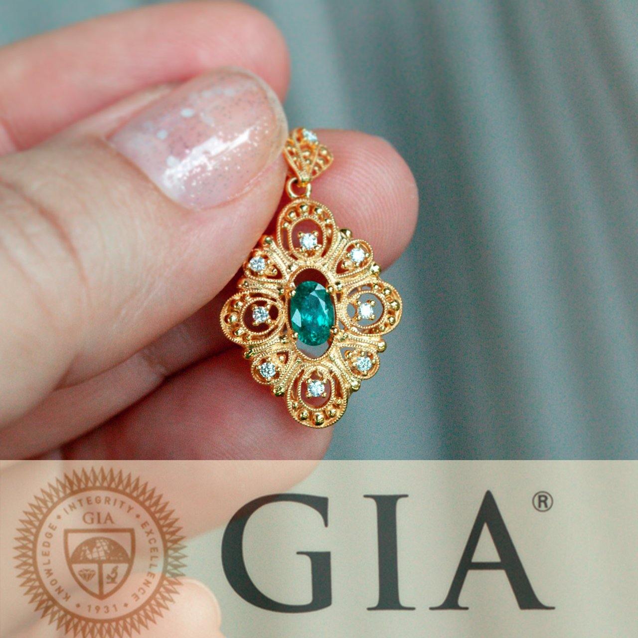 Natural Alexandrite Diamond 18k Yellow Gold Filigree Set, GIA certified - The Alexandrite