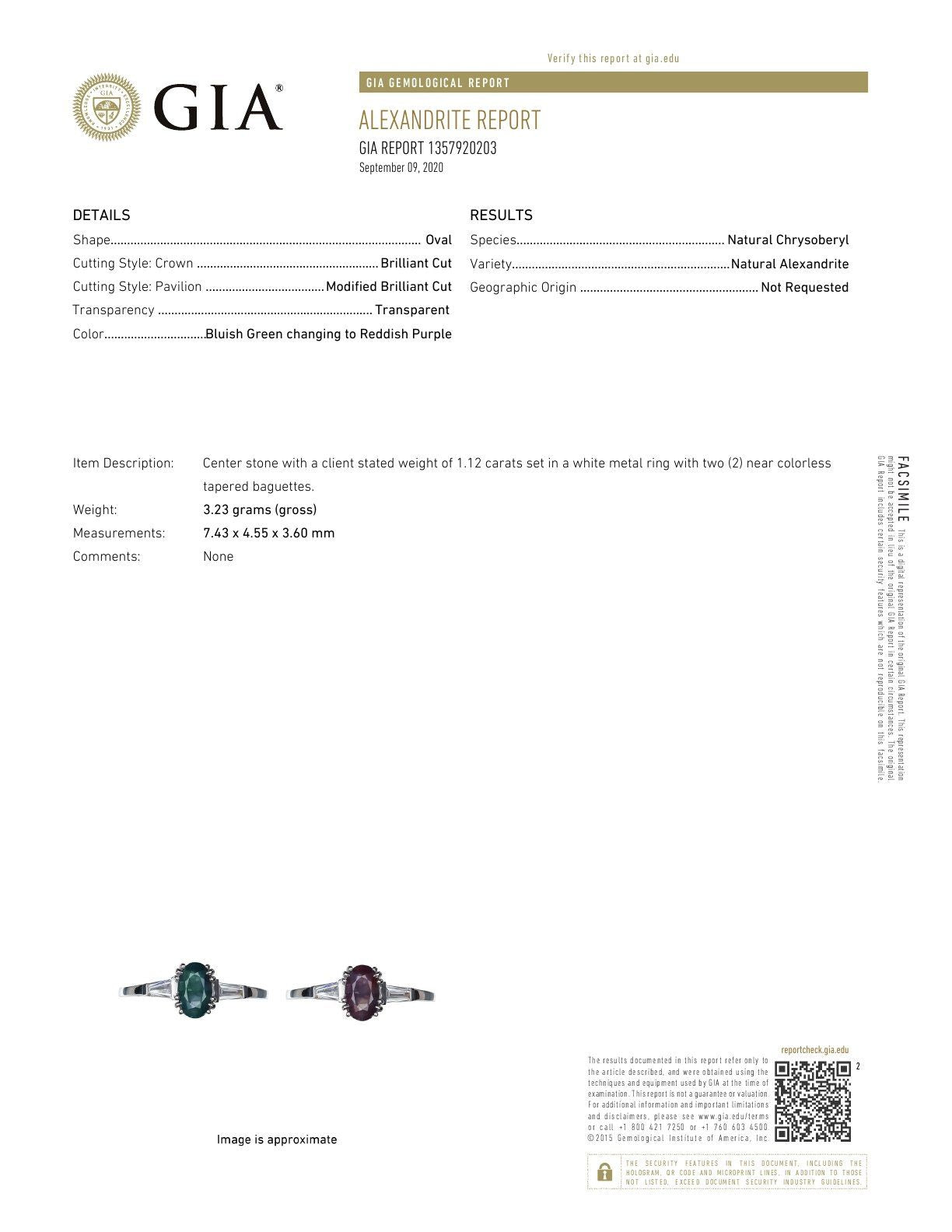 100% Color Change Natural Alexandrite Diamond Platinum Engagement Ring - The Alexandrite