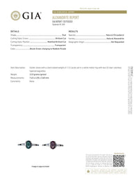 Thumbnail for 100% Color Change Natural Alexandrite Diamond Platinum Engagement Ring - The Alexandrite