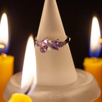 Thumbnail for 1.36ctw Natural Alexandrite Diamond 18k White Gold Cluster Alexandrite Birthstone Ring, GIA certified - The Alexandrite