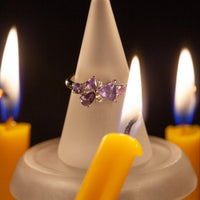 Thumbnail for 1.36ctw Natural Alexandrite Diamond 18k White Gold Cluster Alexandrite Birthstone Ring, GIA certified - The Alexandrite