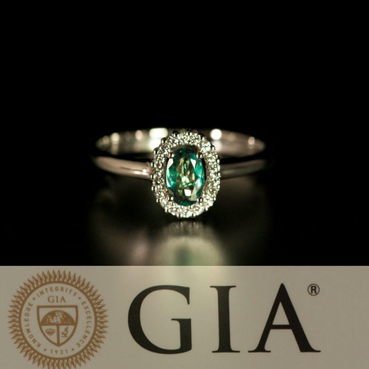 Natural Alexandrite Diamond 18k Gold Engagement Ring - The Alexandrite