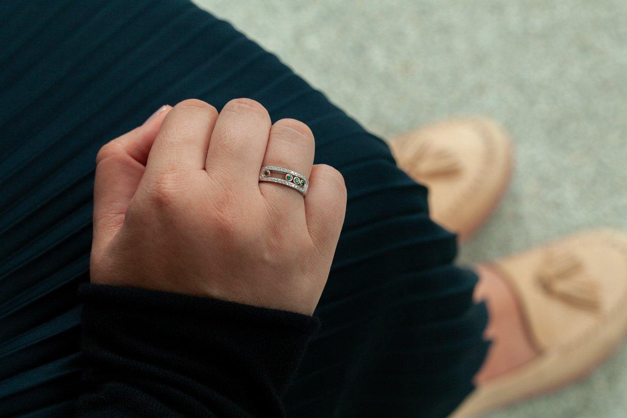 White and Rose Gold Ring