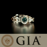 Thumbnail for 100% Color Change Natural Alexandrite Diamond 18k Multitone Gold Ring, GIA certified - The Alexandrite