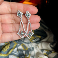 Thumbnail for 18k white gold earrings adorned with natural alexandrite and diamond accents