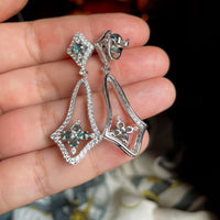 Thumbnail for 3.70ctw Natural Alexandrite Diamond 18k White Gold Chandelier Earrings - The Alexandrite